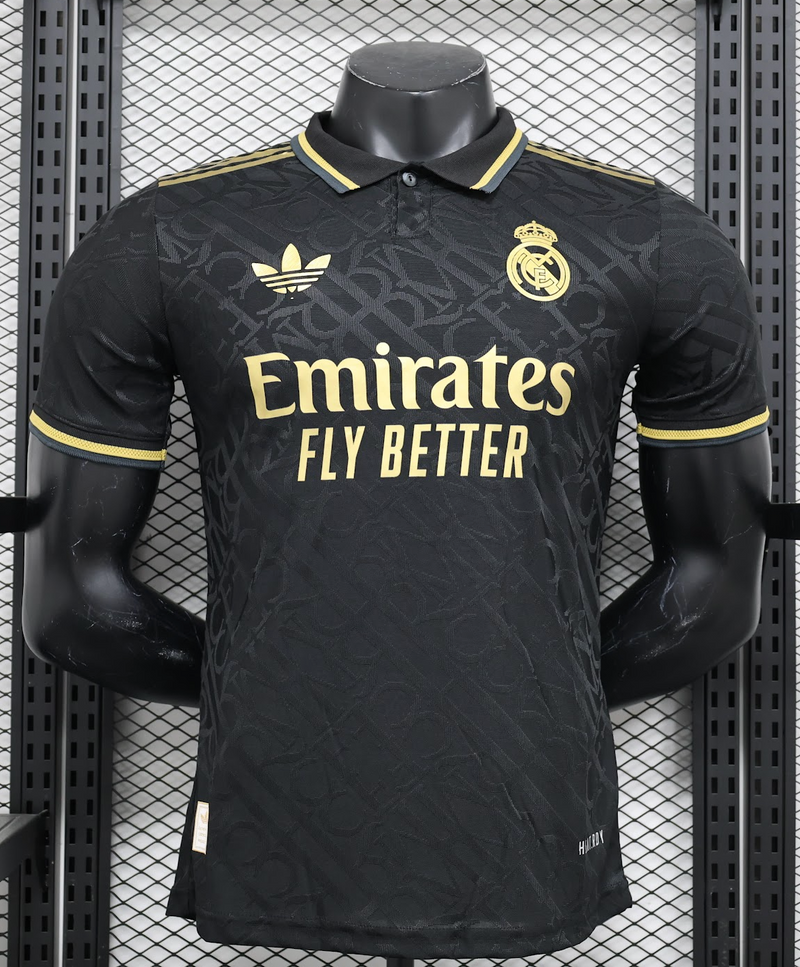 CAMISA VERSÃO PLAYER DO REAL MADRID 24/25 EDIÇÃO ESPECIAL - PRETA