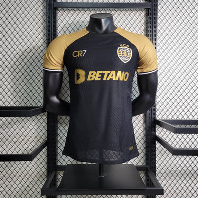 CAMISA VERSÃO PLAYER DO SPORTING LISBOA 23/24 - PRETA E BEGE